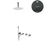 Bruma Leaf3 Bateria wannowo-natryskowa podtynkowy z deszczownicą sufitową Ø 250 mm Gunmetal 1672504MG