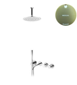 Bruma Leaf4 Bateria wannowo-natryskowa podtynkowy z deszczownicą sufitową Ø 250 mm Sunrise 1672505SR