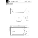 Alanad Upsala Wanna narożna prawa 160x75 cm z systemem napełniania przez przelew i regulacją temperatury wykończenie białym AWW-009-160NPP-P