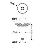 Tres Clasic Ramię sufitowe 11,5 cm chrom 29933702