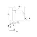 Webert Elio Steel Bateria umywalkowa 1-otworowa bez korka Stal nierdzewna EA830101.440
