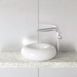Trone Orbe Umywalka okrągła Ø 44 cm z korkiem White ORBEWH
