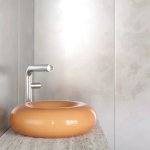 Trone Orbe Umywalka okrągła Ø 44 cm z korkiem Peach ORBEPE