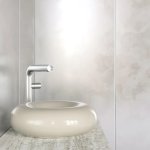 Trone Orbe Umywalka okrągła Ø 44 cm z korkiem Cream ORBECR