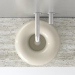 Trone Orbe Umywalka okrągła Ø 44 cm z korkiem Cream ORBECR