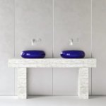 Trone Orbe Umywalka okrągła Ø 44 cm z korkiem Blue ORBEBLU