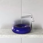 Trone Orbe Umywalka okrągła Ø 44 cm z korkiem Blue ORBEBLU