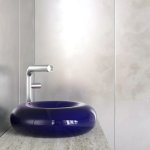 Trone Orbe Umywalka okrągła Ø 44 cm z korkiem Blue ORBEBLU