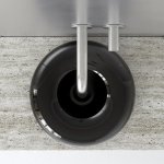 Trone Orbe Umywalka okrągła Ø 44 cm z korkiem Black ORBEBL