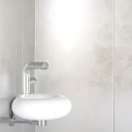 Trone Orbe Umywalka okrągła Ø 30 cm ścienna z korkiem White ORBEXXWH
