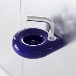 Trone Orbe Umywalka okrągła Ø 30 cm ścienna z korkiem Blue ORBEXXBLU