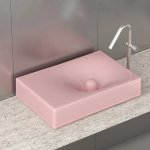 Trone Rituel Umywalka nablatowa 40,4x60,4 cm z korkiem Pink RITUELPI