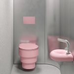 Trone Orbe Umywalka okrągła Ø 30 cm ścienna z korkiem Pink ORBEXXPI
