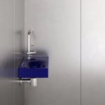Trone Rituel Umywalka ścienna 40,3x26,3 cm z korkiem Blue RITUELXXBLU