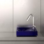 Trone Rituel Umywalka ścienna 40,3x26,3 cm z korkiem Blue RITUELXXBLU