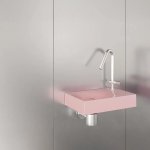 Trone Rituel Umywalka ścienna 40,3x26,3 cm z korkiem Pink RITUELXXPI