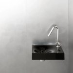 Trone Rituel Umywalka ścienna 40,3x26,3 cm z korkiem Black RITUELXXBL