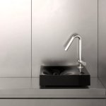 Trone Rituel Umywalka ścienna 40,3x26,3 cm z korkiem Black RITUELXXBL