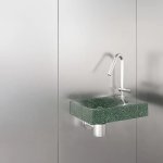Trone Rituel Umywalka ścienna 40,3x26,3 cm z korkiem Flaked Green RITUELXXFG