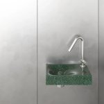 Trone Rituel Umywalka ścienna 40,3x26,3 cm z korkiem Flaked Green RITUELXXFG