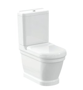 Aqualine Antik Miska stojąca kompakt 63x37 z deską wolnoopadającą i spłuczką biały połysk AN360+KC0303+AN410