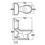 Aqualine Antik Miska stojąca kompakt 76x48 z deską wolnoopadającą i spłuczką biały połysk AK107-01