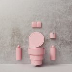 Trone Pandore Kosz łazienkowy ścienny Pink PANDOREPI