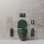 Trone Pandore Kosz łazienkowy ścienny Flaked Green PANDOREFG