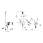 Remer Atelier Bateria natryskowa podtynkowa z zestawem natryskowym 2-drożna - element zewnętrzny Chrom AL97D2PWB