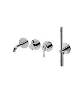 Remer Atelier Bateria wannowo-natryskowa podtynkowa z zestawem natryskowym - element zewnętrzny Chrom AL53D2PWB