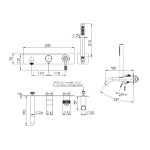 Remer Atelier Bateria wannowo-natryskowa podtynkowa z zestawem natryskowym - element zewnętrzny Chrom AL53D2WB