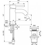      Ideal Standard Ceraline Bateria umywalkowa sztorcowa klik-klat czarny mat BC822XG WYPRZEDAŻ MAGAZYNOWA!!