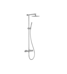 Remer X Style Inox Bateria natryskowa termostatyczna z kolumną i deszczownicą Ø 250 mm Inox SSXT37UFM25
