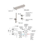 Remer X Style Inox Bateria natryskowa deszczownicą ścienną i zestawem natryskowym Inox SSX93PS02MMCA
