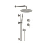 Remer X Style Inox Zestaw natryskowy termostatyczny z deszczownicą Ø 200 mm, z przyłączem oraz uchwytem na drążku Inox SSX92PS01UFM20