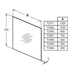 Ideal Standard Eco 70x40 bez ramy T3364BH
