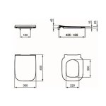 Ideal Standard i.Life B miska wisząca 54 RimLS+ biała + deska wolnoopadająca cienka biała T500301 + T534701
