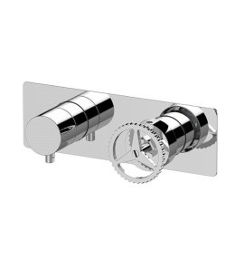 Remer Chrono Bateria wannowo-natryskowa podtynkowa 2-drożna pozioma - element zewnętrzny Chrom CH92ZWB
