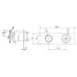 Remer Chrono Bateria wannowo-natryskowa podtynkowa 2-drożna pozioma - element zewnętrzny Chrom CH92ZWB