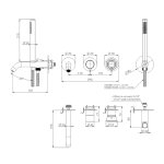 Remer Element Bateria wannowo-natryskowa podtynkowa z zestawem natryskowym 2-drożna - element zewnętrzny Chrom ET53D2PWB