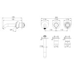 Remer Element Bateria wannowo-natryskowa podtynkowa bez zestawu natryskowego 3-drożna - element zewnętrzny Chrom ET54D3PWB
