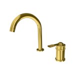 Remer Atelier Bateria umywalkowa jednouchwytowa dwuotworowa Shiny Gold AL57DO