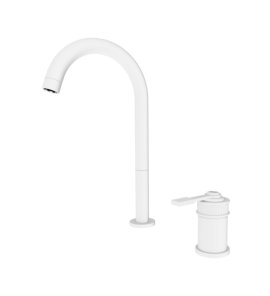 Remer Atelier Bateria umywalkowa jednouchwytowa wysoka dwuotworowa Matt White AL57LBO