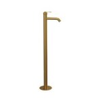 Remer Atelier Bateria umywalkowa wolnostojąca jednouchwytowa z korkiem automatycznym Brushed Gold AL18BG