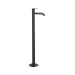 Remer Atelier Bateria umywalkowa wolnostojąca jednouchwytowa z korkiem automatycznym Brushed Black Chrome AL18CFP