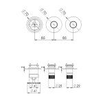 Remer Chrono Bateria wannowo-natryskowa podtynkowa 2-drożna - element zewnętrzny Brushed Gold CH98D2PWBBG