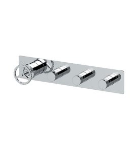 Remer Chrono Bateria wannowo-natryskowa podtynkowa 3-drożna - element zewnętrzny Chrom CH98D3WB