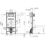 Alca Plast Podtynkowy system instalacyjny do suchej zabudowy + przycisk Turn kolor brass AM101/1120+TURN-BRASS  W MAGAZYNIE !!!