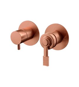 Remer Atelier Bateria wannowo-natryskowa podtynkowa 3-drożna - element zewnętrzny Brushed Copper AL93ZPWBRP