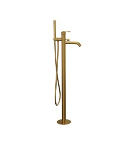 Remer Atelier Bateria wannowo-natryskowa wolnostojąca z zestawem natryskowym Brushed Gold AL08BG